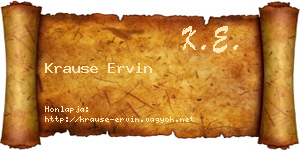 Krause Ervin névjegykártya